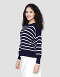 St. Yves Stripe Oversized Sweater Wanita