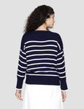 St. Yves Stripe Oversized Sweater Wanita