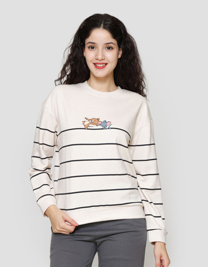 Nevada Reg Stripe French Ter Tom & Jerry Sweater Wanita