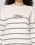 Nevada Reg Stripe French Ter Tom & Jerry Sweater Wanita
