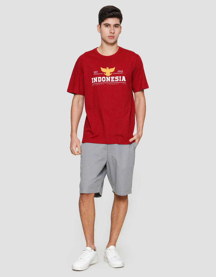 Aos Theme Independence Day 2025 Garuda Stripe Kaos Pria