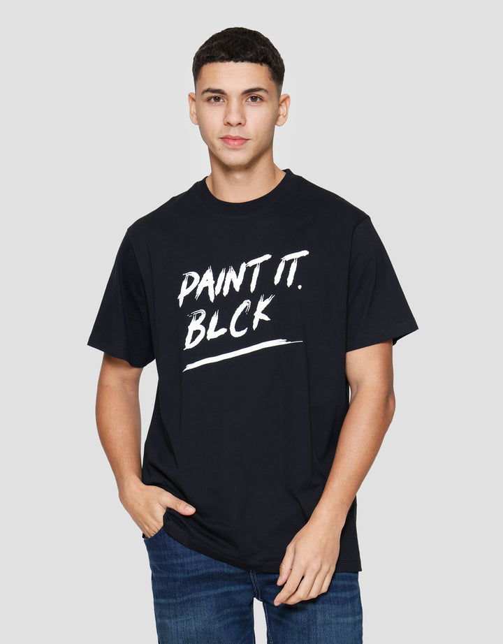 Aos Theme Rock Star Text Kaos Lengan Pendek Pria