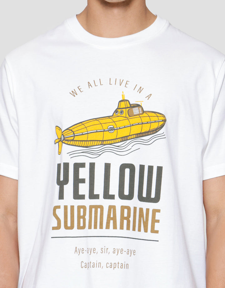 Aos Theme Rock Star Text Submarine Kaos Pria