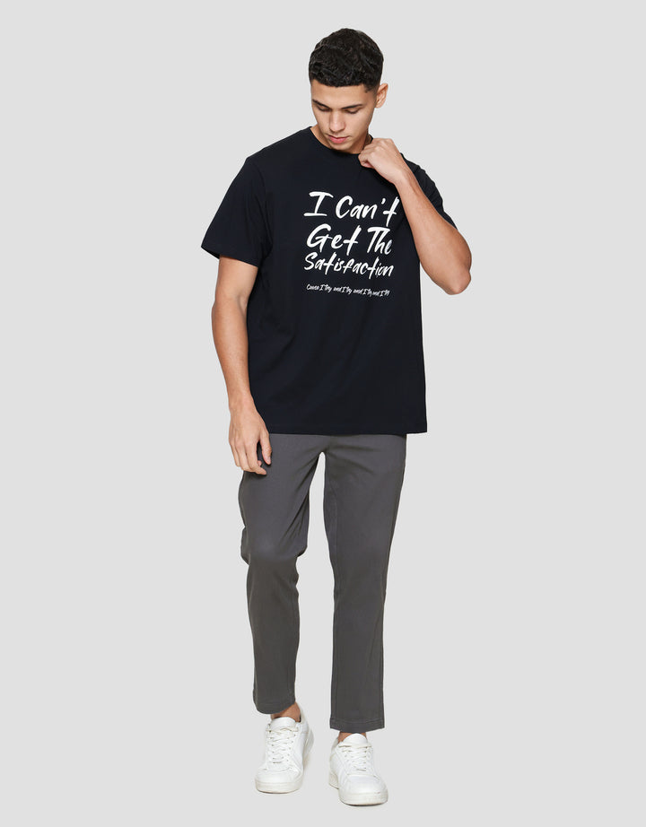 Aos Theme Rock Star Text Satisfaction Kaos Pria