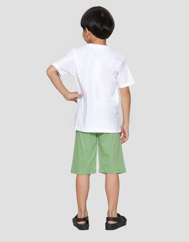 Little M Lion Driving Print Pakaian Setelan Anak Laki-laki