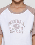 Little M Raglan Football Team Work Print Pakaian Setelan Anak Laki-laki