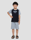 Little M Raglan Champs Rugby Print Pakaian Setelan Anak Laki-laki