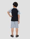 Little M Raglan Champs Rugby Print Pakaian Setelan Anak Laki-laki