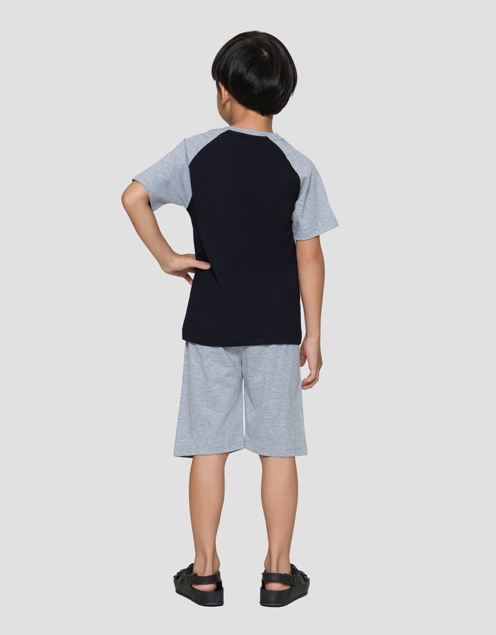 Little M Raglan Champs Rugby Print Pakaian Setelan Anak Laki-laki