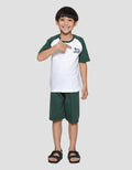 Little M Raglan Tennis Court Print Pakaian Setelan Anak Laki-laki