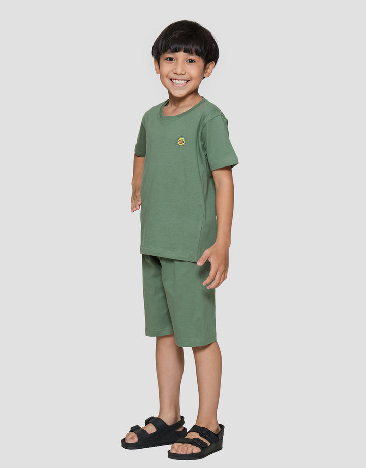 Little M Avocado Bordir Print Pakaian Setelan Anak Laki-laki