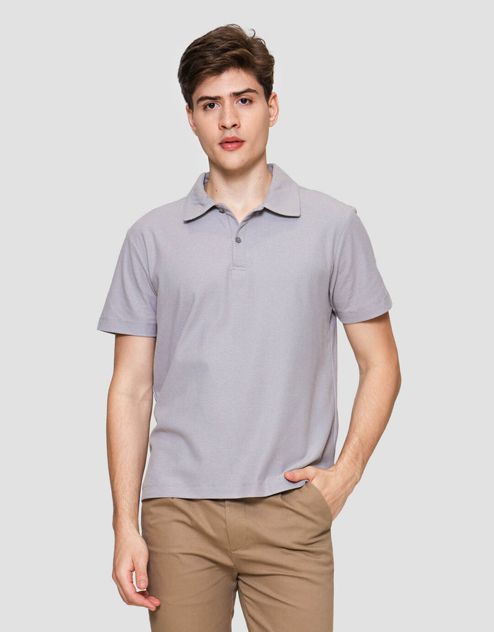 Cole Fancy Solid Popcorn Reverse Kaos Polo Pria