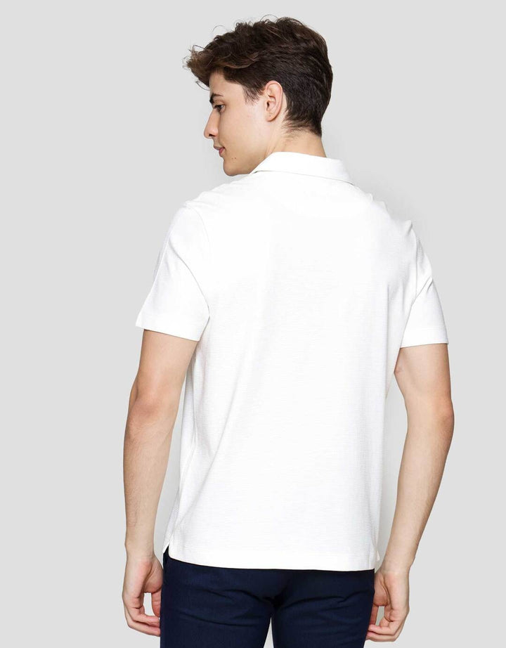 Cole Fancy Solid Ottoman Vneck Kaos Polo Pria