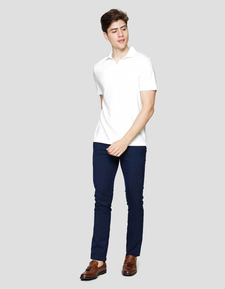 Cole Fancy Solid Ottoman Vneck Kaos Polo Pria