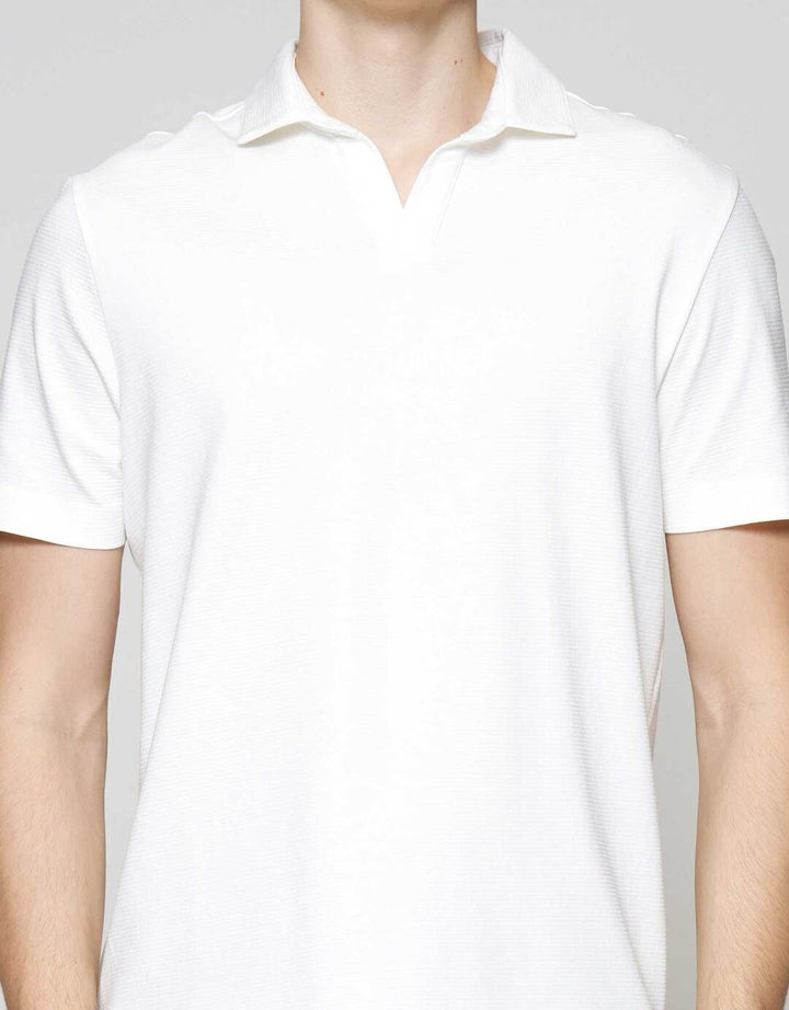 Cole Fancy Solid Ottoman Vneck Kaos Polo Pria