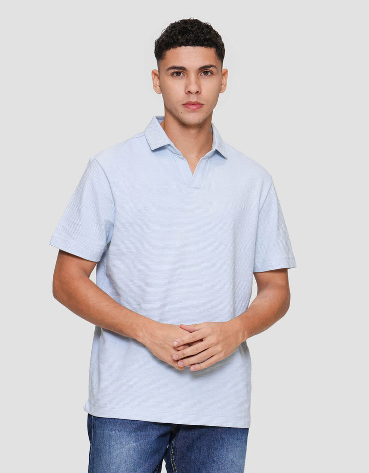 Cole Fancy Solid Ottoman Vneck Kaos Polo Pria