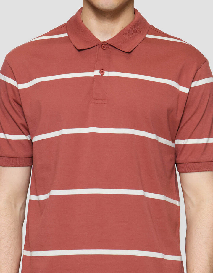 Cole Stripe Rib Kaos Polo Pria