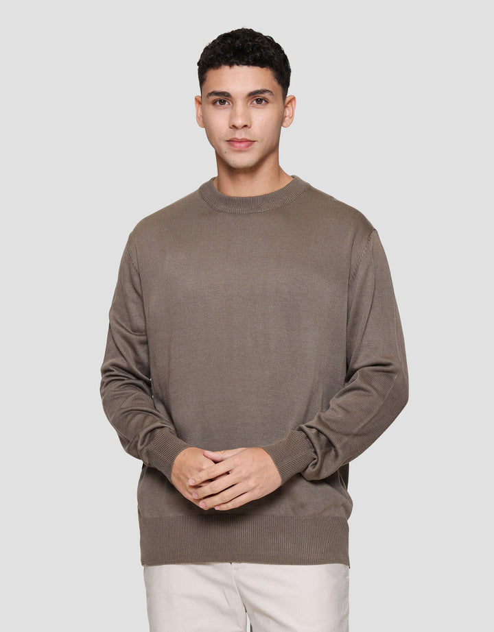 Cole Flat Knit Round Neck Sweater Pria