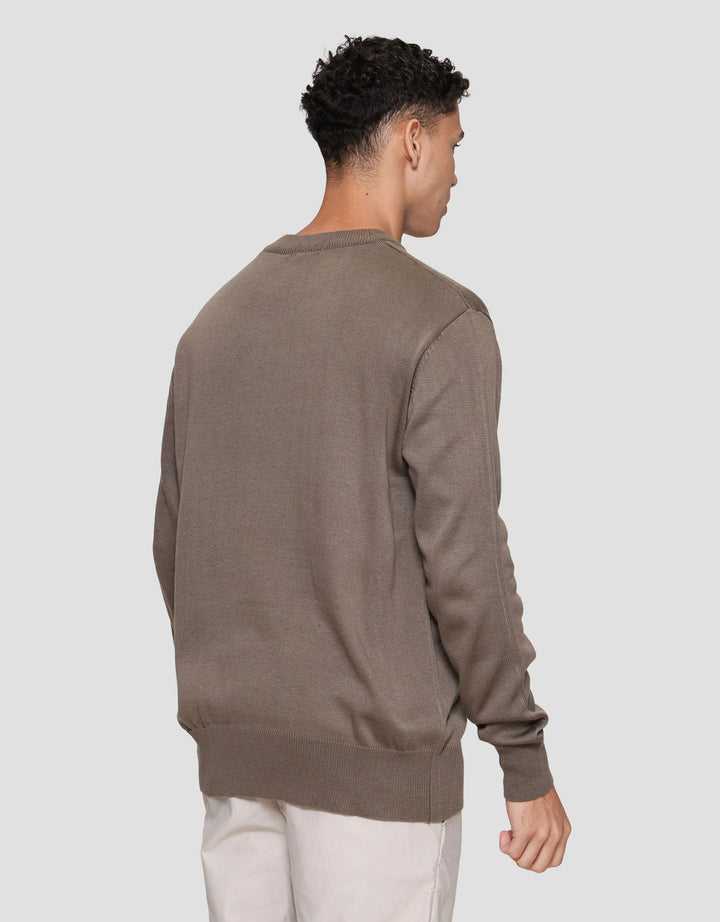 Cole Flat Knit Round Neck Sweater Pria