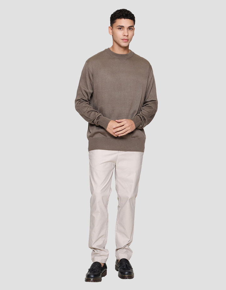 Cole Flat Knit Round Neck Sweater Pria