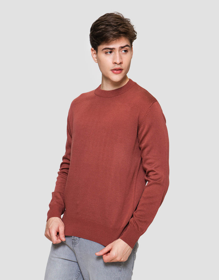 Cole Flat Knit Round Neck Sweater Pria