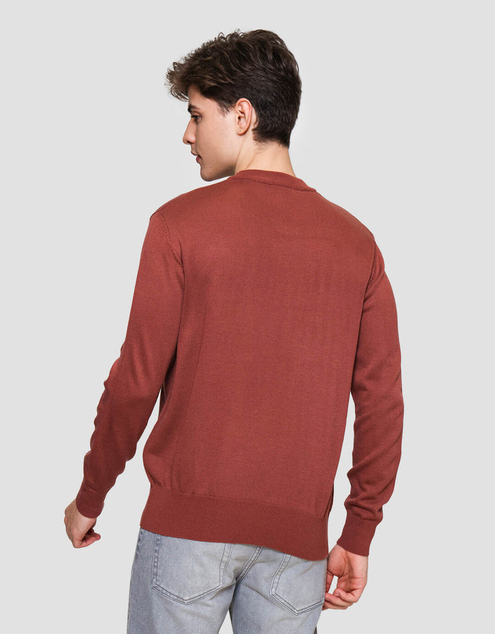 Cole Flat Knit Round Neck Sweater Pria