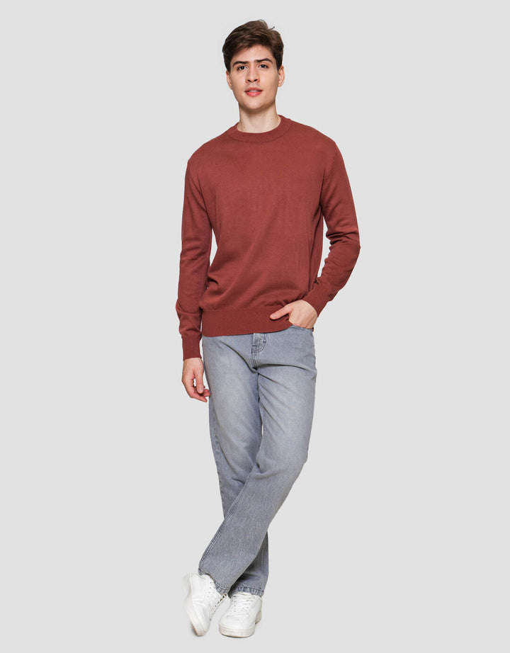 Cole Flat Knit Round Neck Sweater Pria