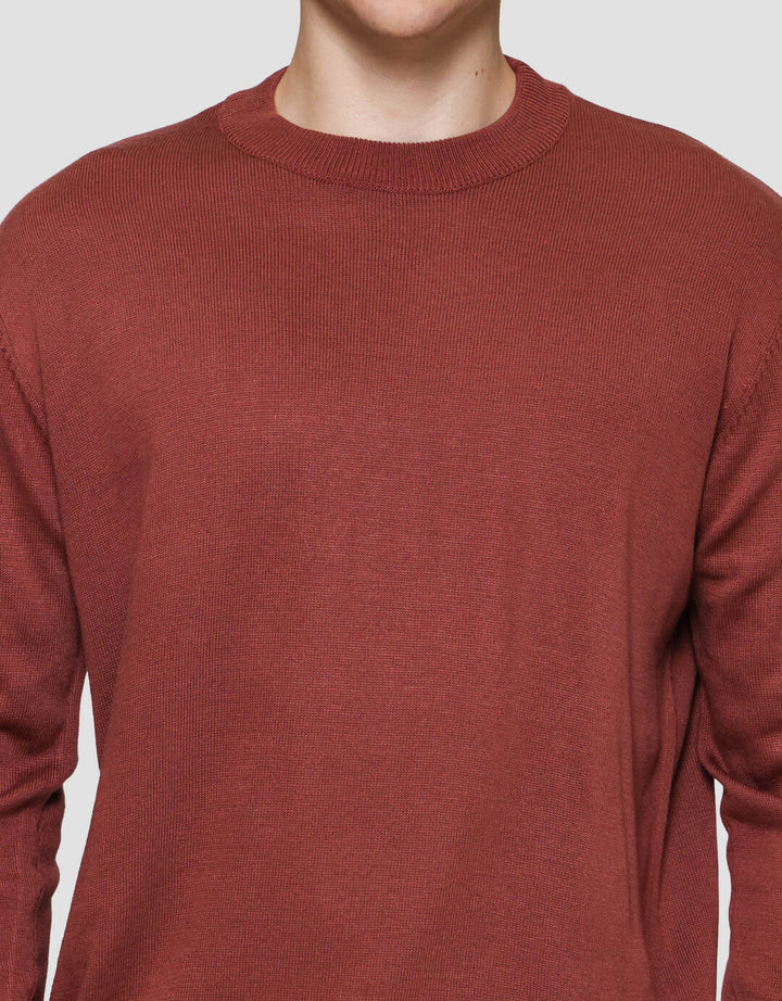 Cole Flat Knit Round Neck Sweater Pria