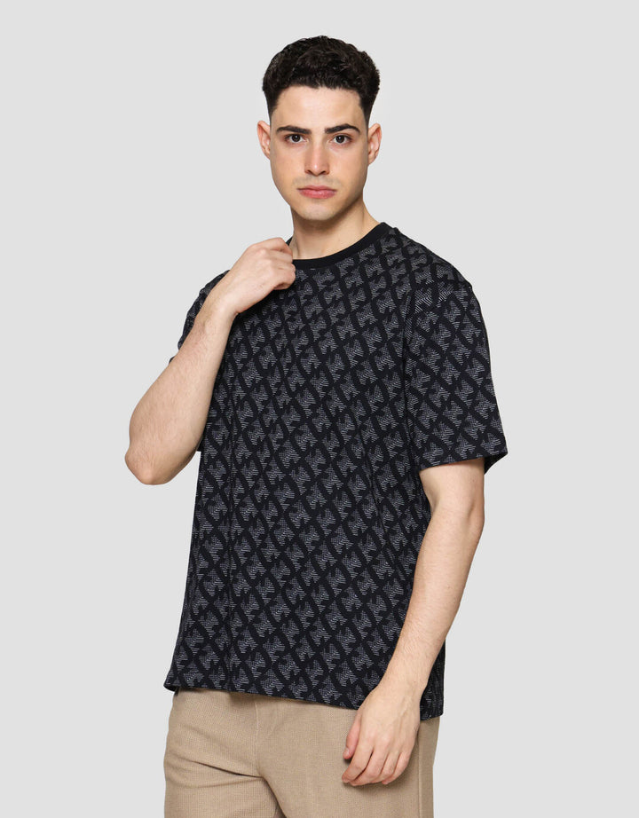 Cole Aop Jacquard Pattern Kaos Lengan Pendek Pria