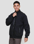 Cole Woven Bomber Comb Leather Jaket Pria