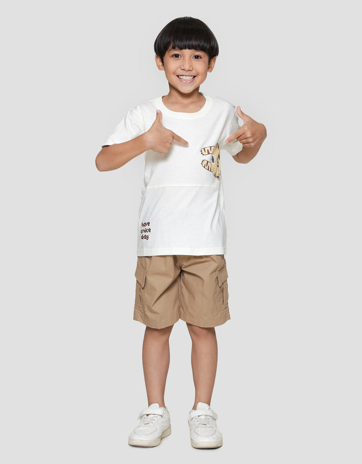 Little M Have A Nice Day Print Kaos Lengan Pendek Anak Laki-laki