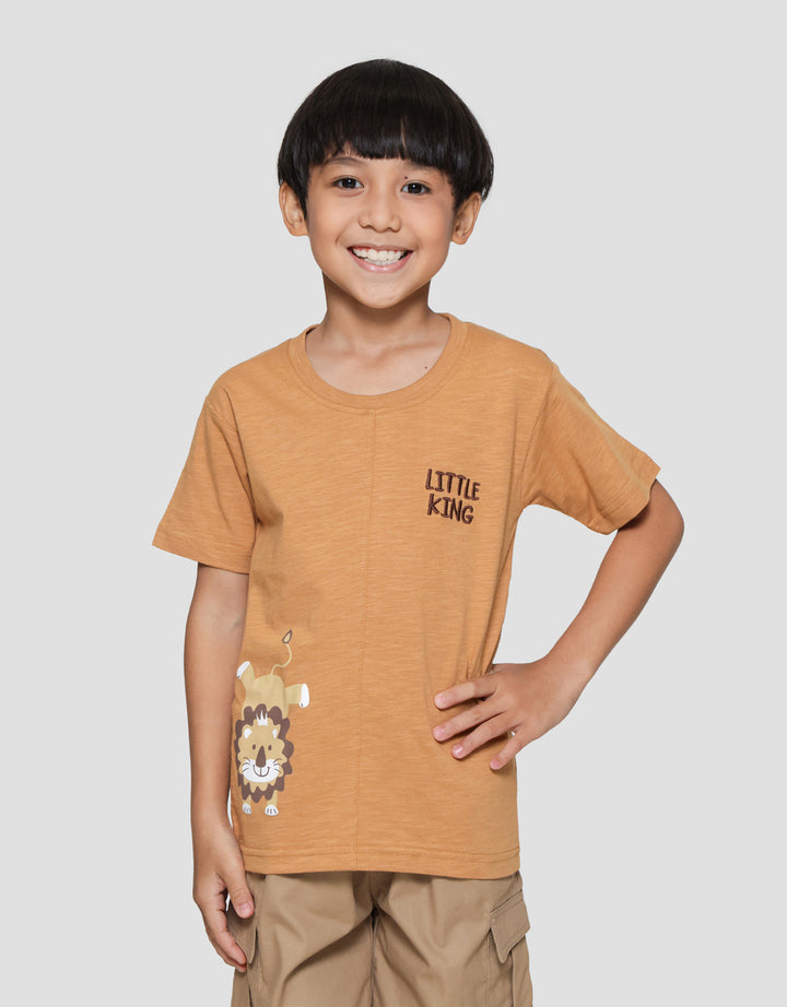 Little M Little King Print Kaos Lengan Pendek Anak Laki-laki