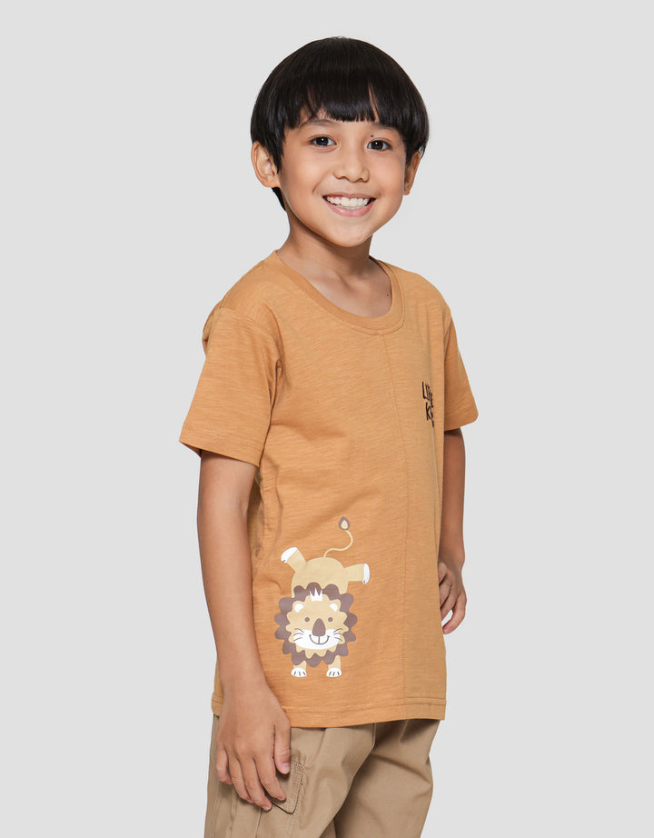Little M Little King Print Kaos Lengan Pendek Anak Laki-laki