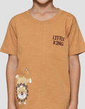 Little M Little King Print Kaos Lengan Pendek Anak Laki-laki