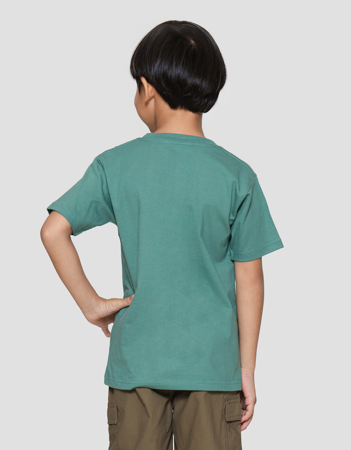 Little M King Dino Print Kaos Lengan Pendek Anak Laki-laki