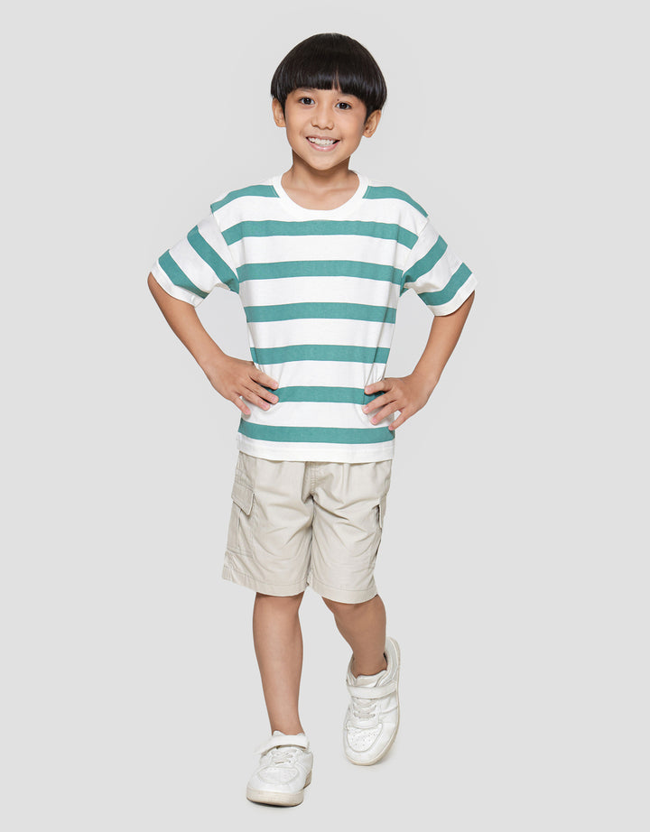 Little M Salur Ov Print Komb Print Kaos Lengan Pendek Anak Laki-laki