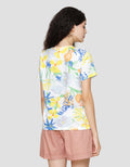 Connexion Full Print Flowers Kaos Lengan Pendek Wanita
