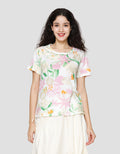 Connexion Full Print Flowers Kaos Lengan Pendek Wanita