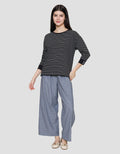 Connexion Stripe Cotton Spandex Kaos Wanita