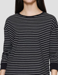 Connexion Stripe Cotton Spandex Kaos Wanita