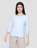 Connexion Stripe Cotton Spandex Kaos Wanita
