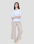 Connexion Stripe Cotton Spandex Kaos Wanita
