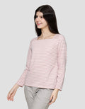 Connexion Stripe Square Neck Rib Women's Long Sleeve T-Shirt