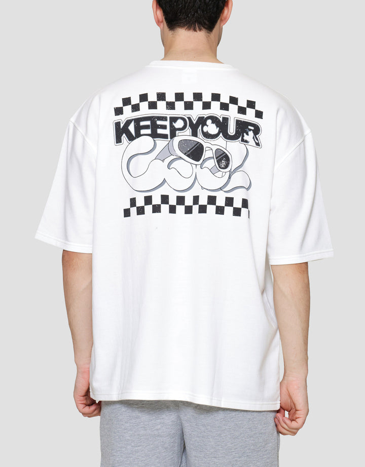 Disney Ts Os Keep Your Cool Print Kaos Lengan Pendek Pria