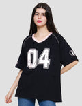 Nevada Comb Jersey Football Kaos Oversize Wanita