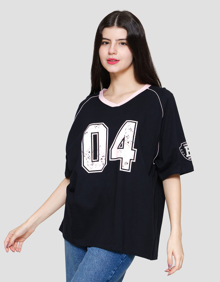 Nevada Comb Jersey Football Kaos Oversize Wanita