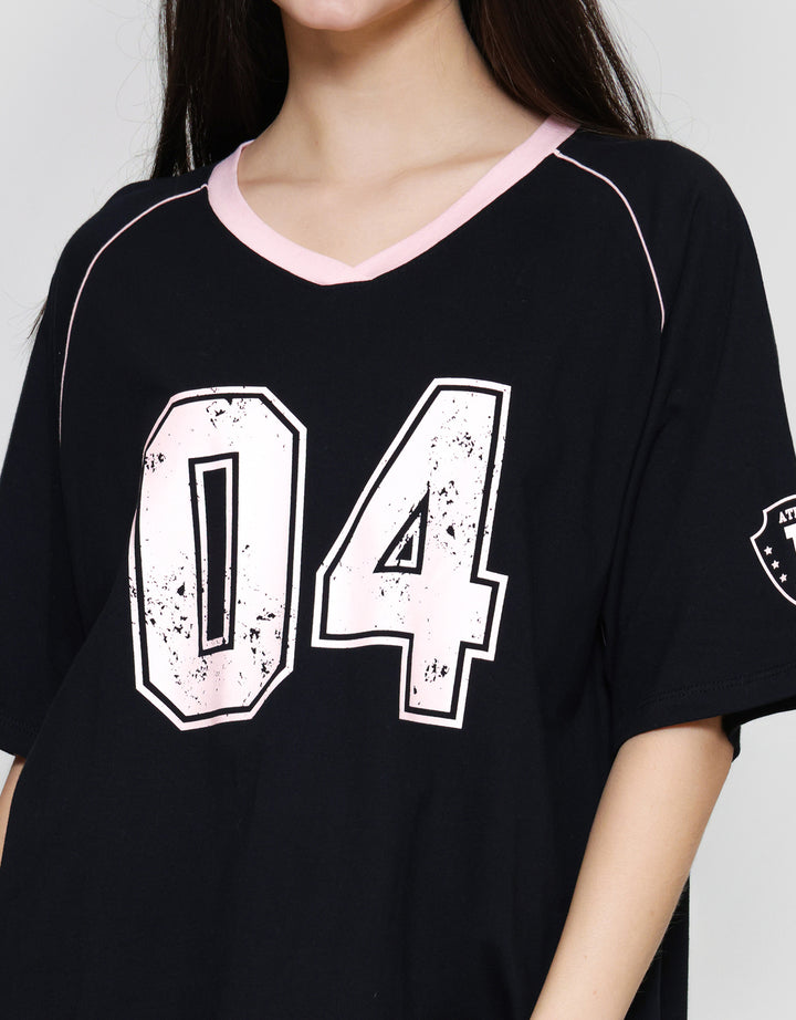 Nevada Comb Jersey Football Kaos Oversize Wanita