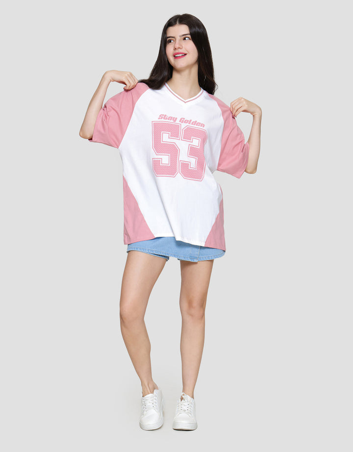 Nevada Comb Jersey Stay Golden Kaos Oversize Wanita