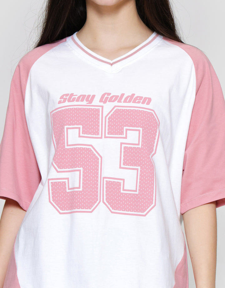 Nevada Comb Jersey Stay Golden Kaos Oversize Wanita