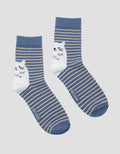 Nevada Print Stripe Cat Kaos Kaki Wanita